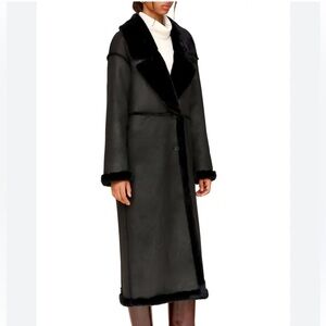 Avec Les Filles Plush Black Coat